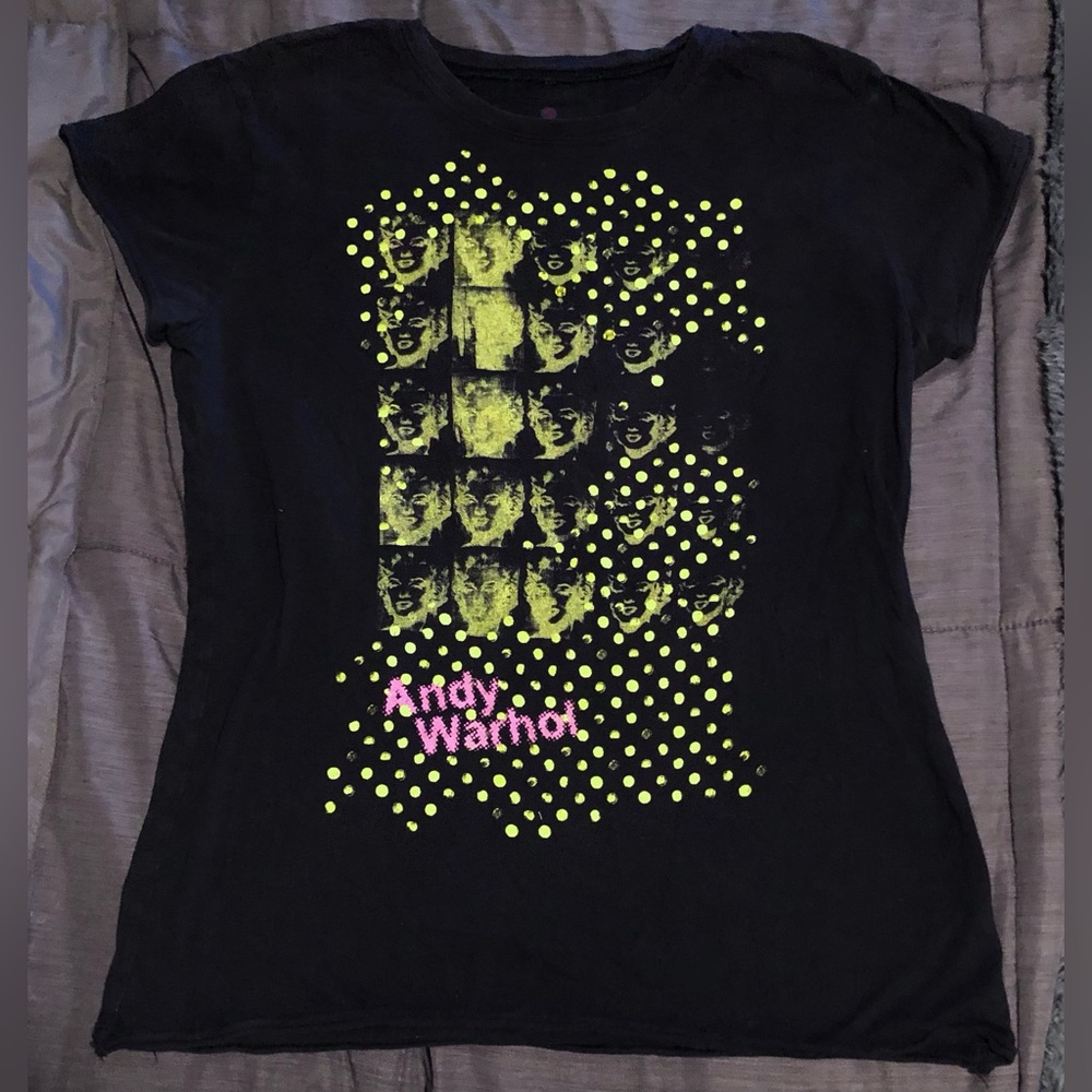Vintage Andy Warhol Marilyn Monroe Pop Art Photos Tshirt Ladies Juniors sz XL NM